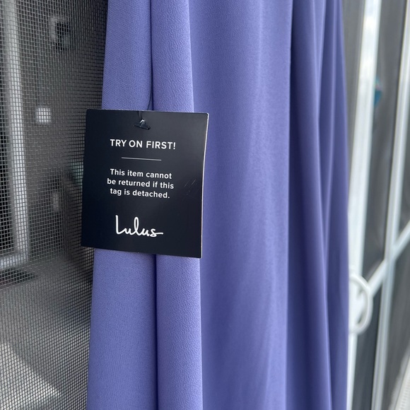 Lulus - Marvelous Memories Denim Blue Cold-Shoulder Maxi Dress - Size XS - Picture 12 of 14